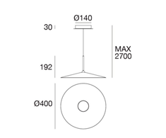 15W LED pakabinamas šviestuvas POE PLUS, baltas, 3000K