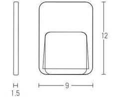1.5W LED paviršinis lauko šviestuvas, baltas, 3000K, E187