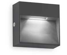 Sieninis šviestuvas Ideal Lux 1,5W LED sieninis fasado šviestuvas DEDRA, antracito sp., 3000K, IP65, 316871