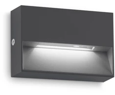 Sieninis šviestuvas Ideal Lux 1,5W LED sieninis fasado šviestuvas DEDRA, antracito sp., 3000K, IP65, 328645
