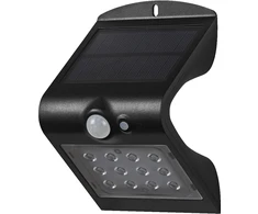 Sieninis šviestuvas 1,5W LED sieninis fasado šviestuvas ENDURA, juodas, 4000K, su saulės baterija ir judesio davikliu, IP65