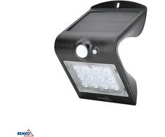 Sieninis šviestuvas Bemko 1,5W LED sieninis fasado šviestuvas su saulės baterija ir judesio davikliu, juodas, 4000K, IP65