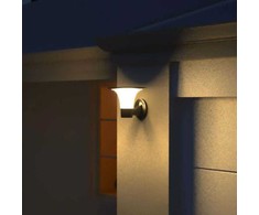 V-tac 15W LED sieninis lauko šviestuvas su saulės baterija ir judesio davikliu, juodas, 4000/6000K