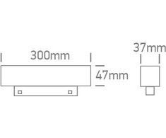 15W LED šviestuvas į magnetines sistemas MAXI, baltas, 3000/3500/4000K, 48V, 120º, 42100A/W/V