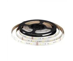 V-tac 15W/m LED juosta, RGB+3IN1, IP65, 5 metrų ritė, su nuotolinio valdymo pulteliu, valdikliu ir užmaitinimu