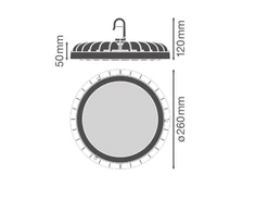 Ledvance 166W sandėlio šviestuvas HIGH BAY COMPACT, juodas, 4000K, IP65