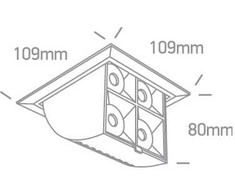 16W LED įleidžiamas pakreipiamas šviestuvas, baltas, 3000K, 51406B/W/W