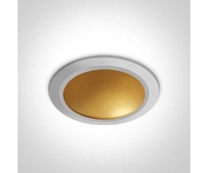 16W LED įleidžiamas šviestuvas, baltos/žalvario sp., 3000K, 10116FD/W/BS
