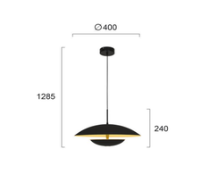 Viokef 16W LED pakabinamas šviestuvas MONICA, juodos/aukso sp., 3000K, 4242200