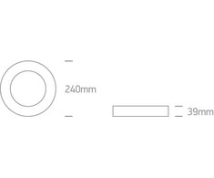 Lubinis šviestuvas 16W LED plafonas, juodas, 4000K, 62115F/B/C