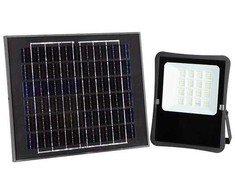 16W LED prožektorius su saulės baterija, juodas, 6000K