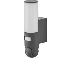 Sieninis šviestuvas 16W LED sieninis lauko šviestuvas SMART+, tamsiai pilkas, 3000K, dimeriuojamas, su judesio davikliu ir kamera, IP44