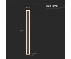 V-tac 17W LED linijinis lauko šviestuvas, rūdžių sp., 3000K