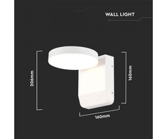 V-tac 17W LED sieninis lauko šviestuvas, baltas, 4000K, IP65