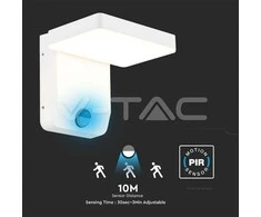 V-tac 17W LED sieninis lauko šviestuvas, baltas, 4000K, IP65, su judesio davikliu