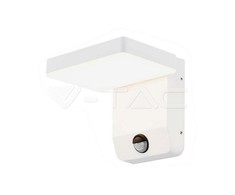 V-tac 17W LED sieninis lauko šviestuvas, baltas, 3000K, IP65, su judesio davikliu