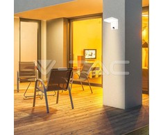 V-tac 17W LED sieninis lauko šviestuvas, baltas, 3000K, IP65, su judesio davikliu