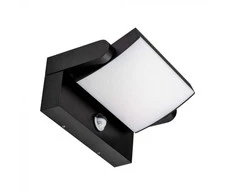 V-tac 17W LED sieninis lauko šviestuvas, juodas, 3000K, IP65, su judesio davikliu
