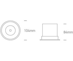 18W LED įleidžiamas šviestuvas, baltas, 3000K, 10118DC/W/W