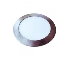 Bikuvalt 18W LED įmontuojama panelė V-TAC Slim, satino / nikelio spalvos, apvali, (4500K) natūraliai balta