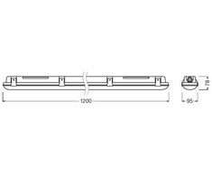 Lubinis šviestuvas 18W LED linijinis šviestuvas LEDVANCE, pilkas, 4000K, 120cm, IP65, GY