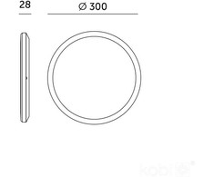 18W LED lubinis šviestuvas NIVERA CIRCLE, juodas, 3000/4000/6000K, su judesio davikliu, IP54