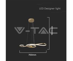 V-tac 18W LED pakabinamas šviestuvas, aukso sp., 3000K