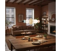 18W LED pakabinamas šviestuvas TORDI, smėlio/matinės baltos/mėlynos/rožinės sp., 3000K
