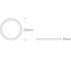Lubinis šviestuvas 18W LED paviršinis šviestuvas, juodos sp., 2800/3300/4000K, 230mm, UGR19, 62020BU/B/V