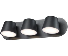 18W LED sieninis šviestuvas KUOLA, juodas, 3000K