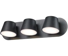 18W LED sieninis šviestuvas KUOLA, juodas, 3000K