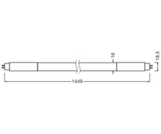 Ledvance 18W LED T5 lempa, G5, baltos matinės sp., 4000K