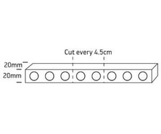 18W/m lanksti LED juosta, 24V, 3000K, IP65, 5m ritė, 7890/W