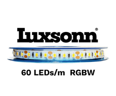 19.2 W/m LED juosta LUXSONN, RGB+W (4000K), DC24, IP20, 60 LED/m. Kaina nurodyta už 1m.
