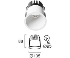19W LED įleidžiamas šviestuvas DYLAN, baltas, 2700/4200/6500K, 4331500