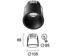 19W LED įleidžiamas šviestuvas DYLAN, juodas, 2700/4200/6500K, 4331501