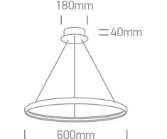 19W LED pakabinamas šviestuvas, chromo sp., 3000K, 63048/C