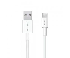 1m mikro USB laidas, baltas, PVC.