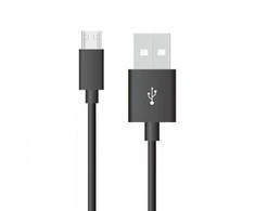 1m mikro USB laidas, juodas, TPE.