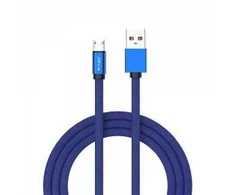 V-tac 1m mikro USB laidas, mėlynas, laido tipas- medvilninis audinys