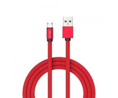 V-tac 1m mikro USB laidas, raudonas, laido tipas- medvilninis audinys