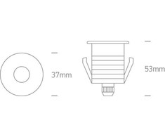 1W LED įleidžiamas į žemę šviestuvas, aliuminio sp., 3000K, 69042/AL/W