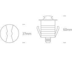 1W LED įleidžiamas į žemę šviestuvas, aliuminio sp., 3000K, 69042B/AL/W