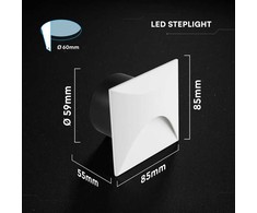 1W LED įleidžiamas į žemę šviestuvas, baltos sp., 6400K, IP67