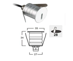 Bikuva.lt 1W LED įleidžiamas lauko šviestuvas ROYAL, baltas, 3000K, 4223100