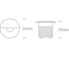 1W LED įleidžiamas sieninis šviestuvas, juodas, 3000K, 68070/B/W