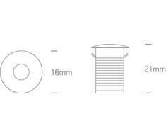 1W LED įleidžiamas šviestuvas, juodas, 3000K, 10101L/B/W