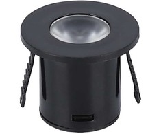1W LED įmontuojamas spintelės šviestuvas, juodas, 3000K
