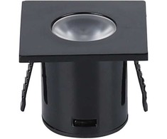 1W LED įmontuojamas spintelės šviestuvas, juodas, 3000K