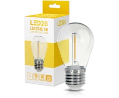 1W LED lemputė ST45, E27, skaidri, 2700K, 220°